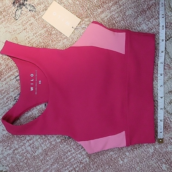 WILO Racerback Ribbed Pink Sports Bra Removeable Pads - Size XS - Picture 5 of 10